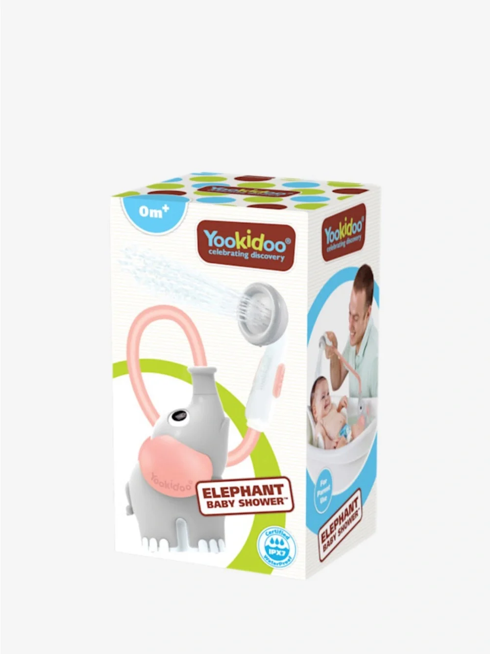 NWT Yookidoo Elephant Baby Shower Toy - Pink & Gray
